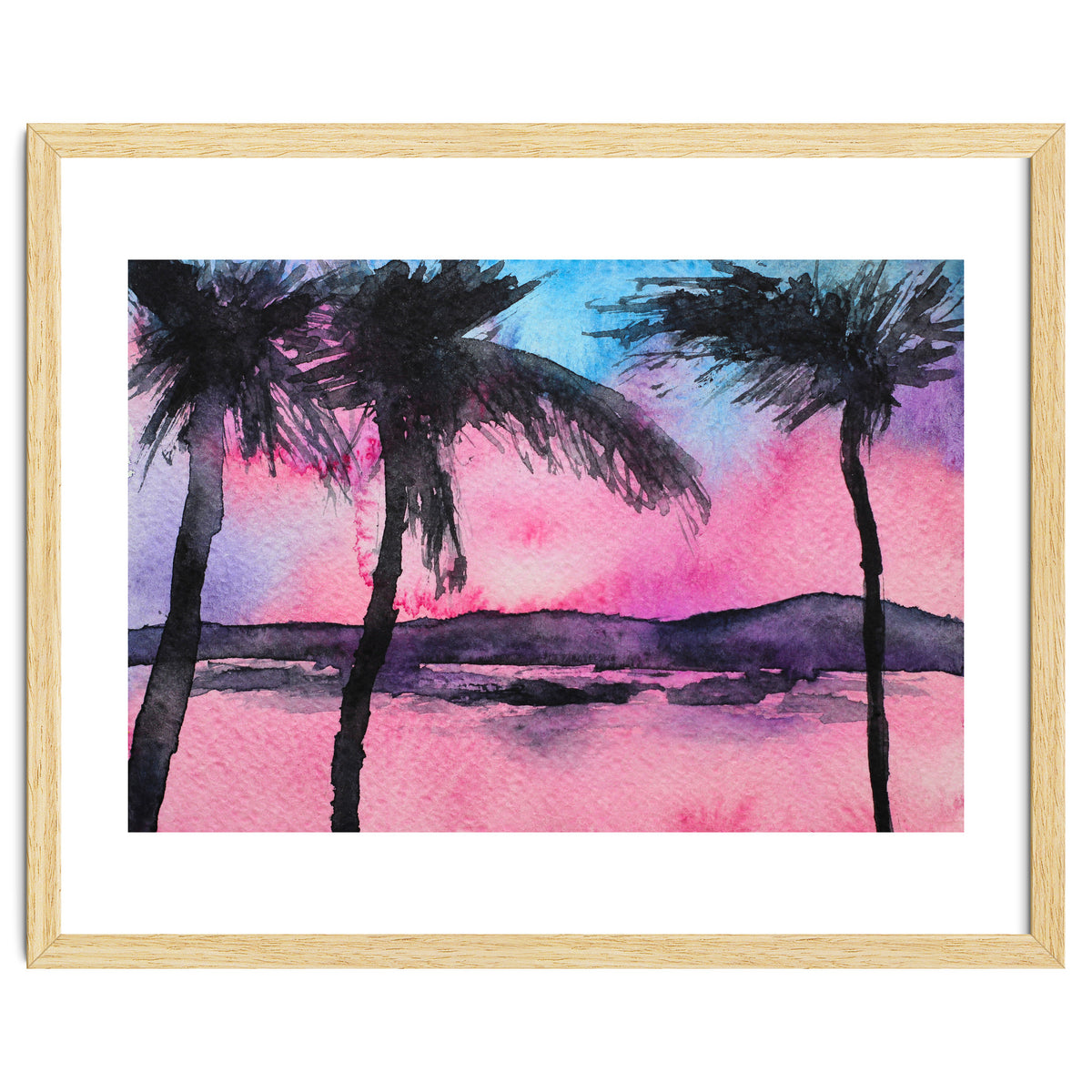 Tropical sunset || watercolor