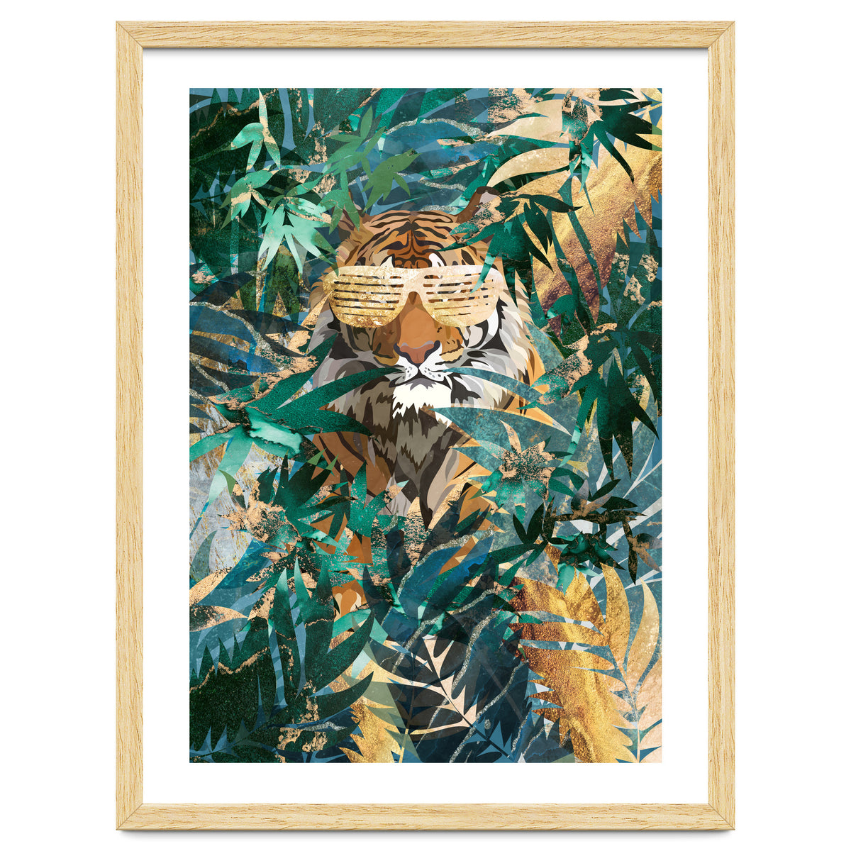 Hip Hop tiger in the tropical jungle