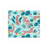 Cheetahs In The Grapefruit Grove, Tropical Jungle bohemian Wildlife, Tiger Wild Cat Nature Forest (Print Only) thumbnail