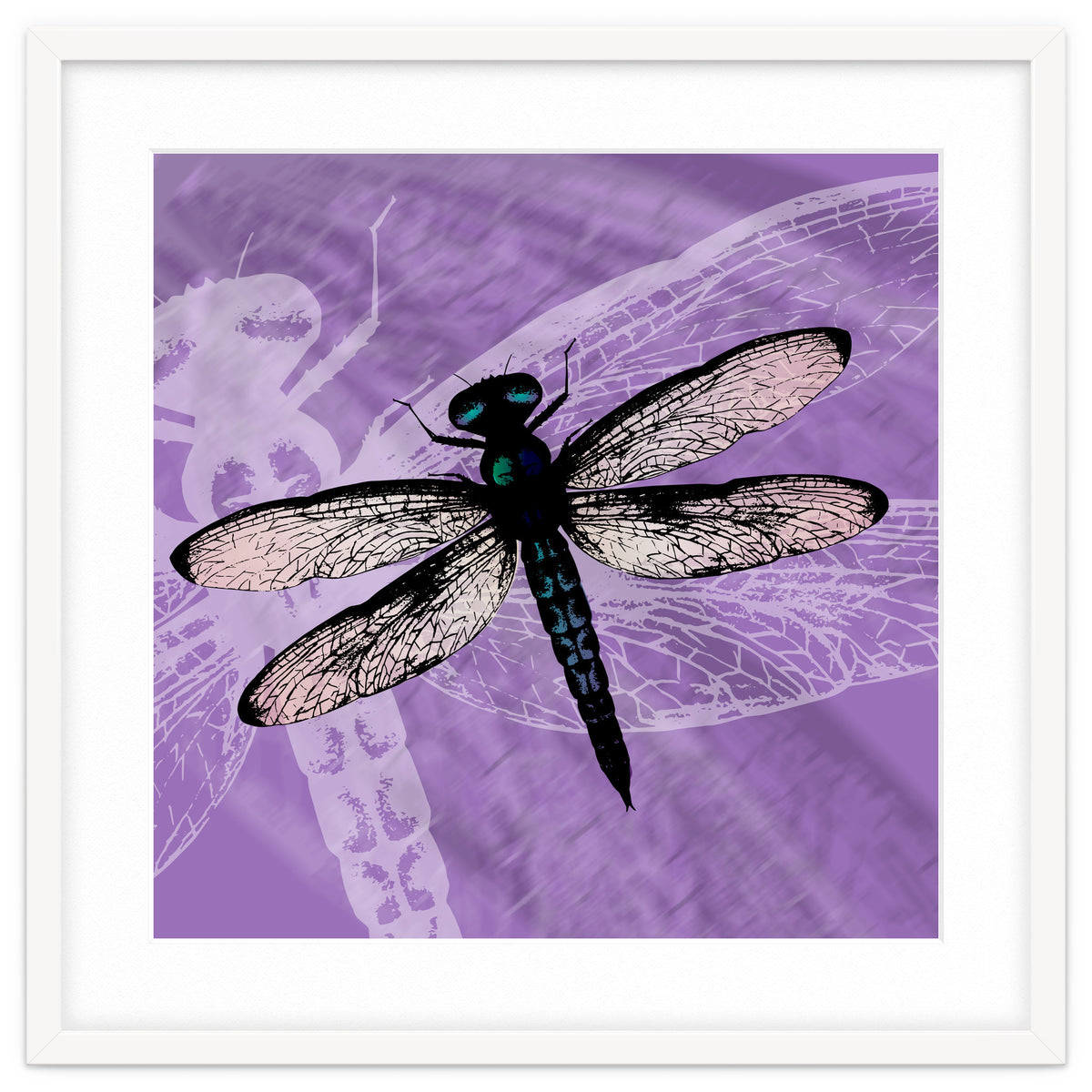 Blue dragonfly vector