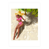Sky above, sand below, peace within poster, Woman of color fashion black woman on the bikini beach (Print Only) thumbnail