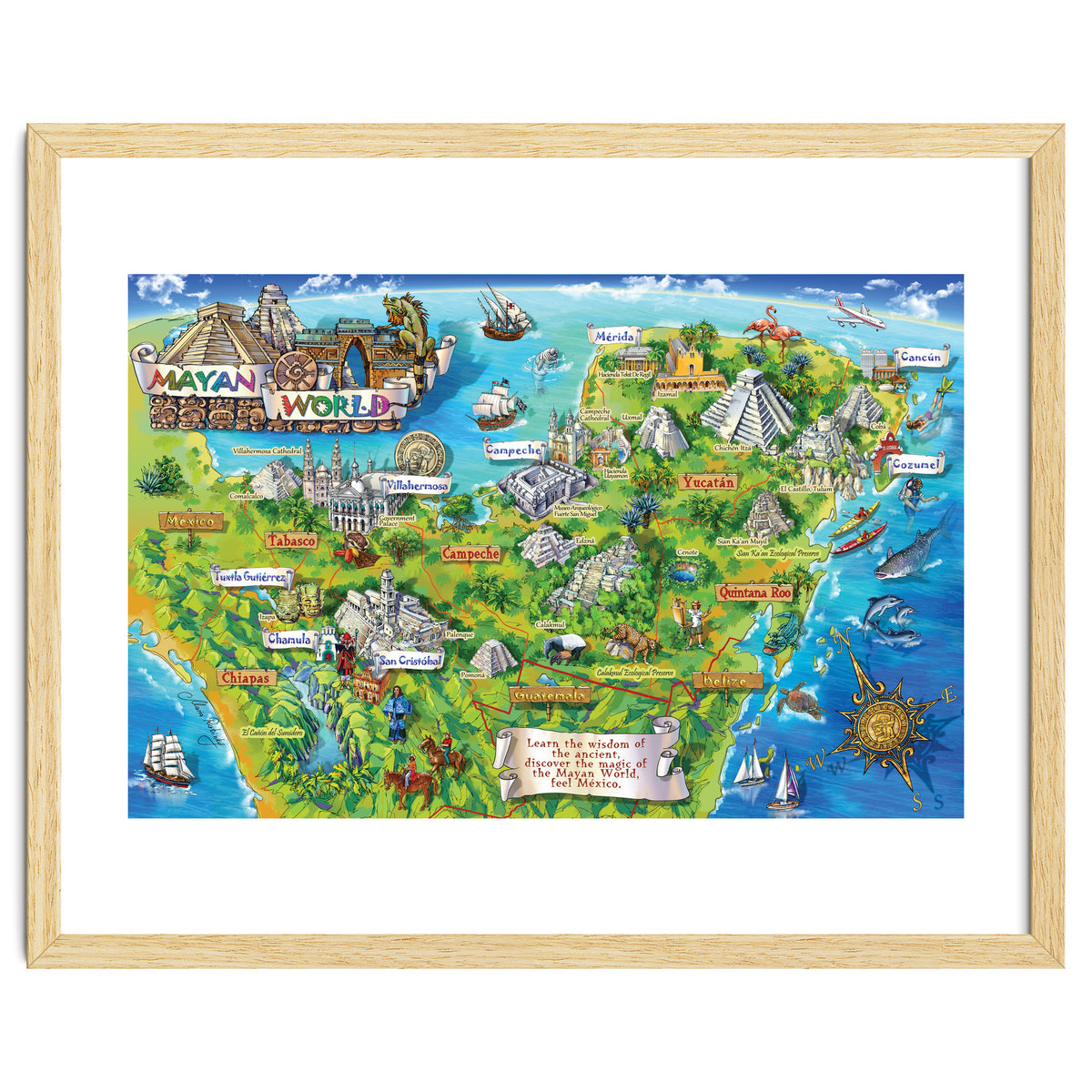 Yucatan Map Illustration