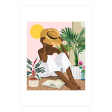 Summer Reading | Modern Bohemian Black Woman Travel | Beachy Vacation Book Reader (Print Only) thumbnail