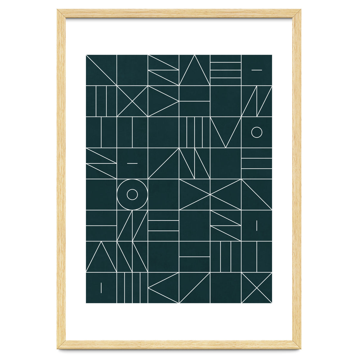 My Favorite Geometric Patterns No.8 - Green Tinted Navy Blue