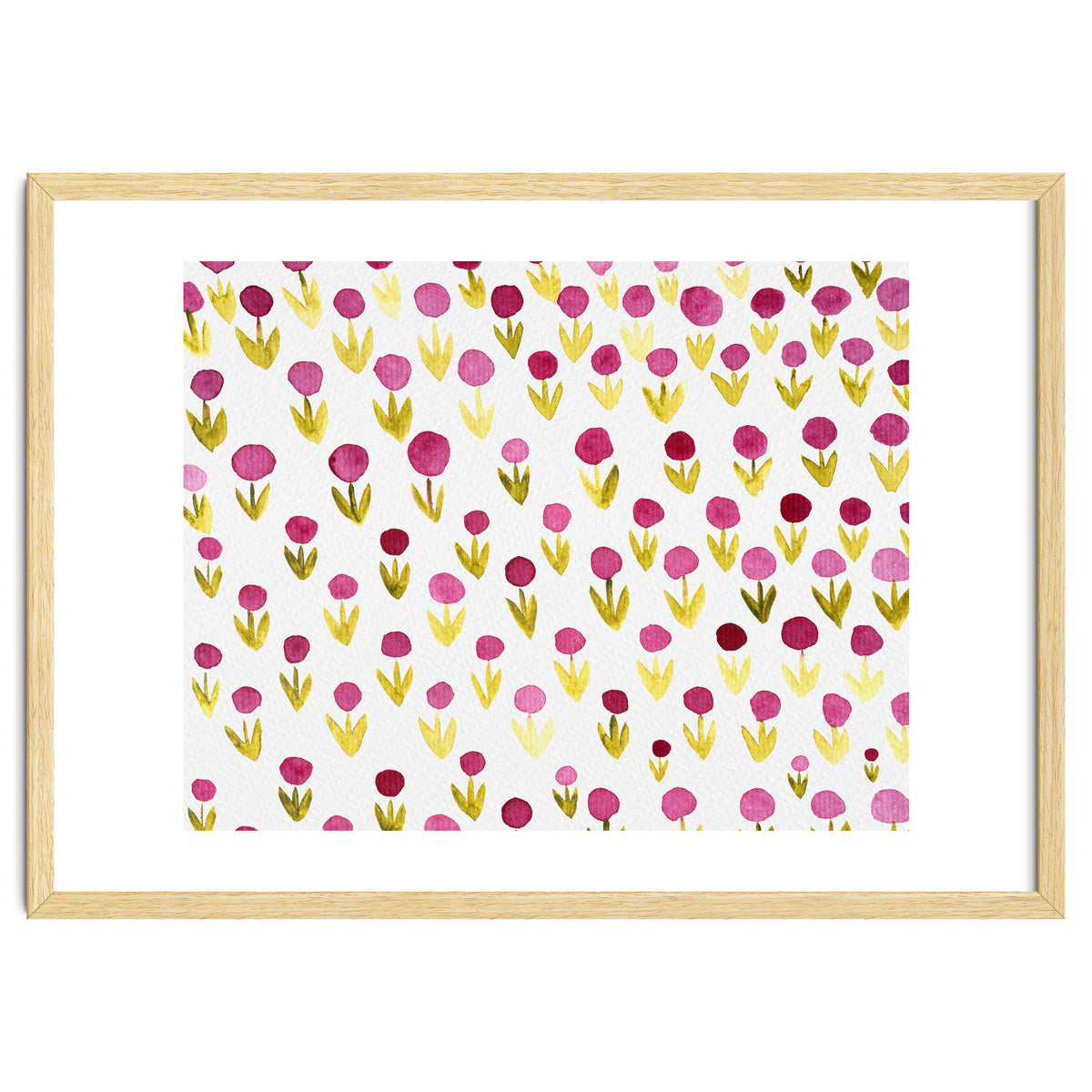 Small abstract watercolor flowers