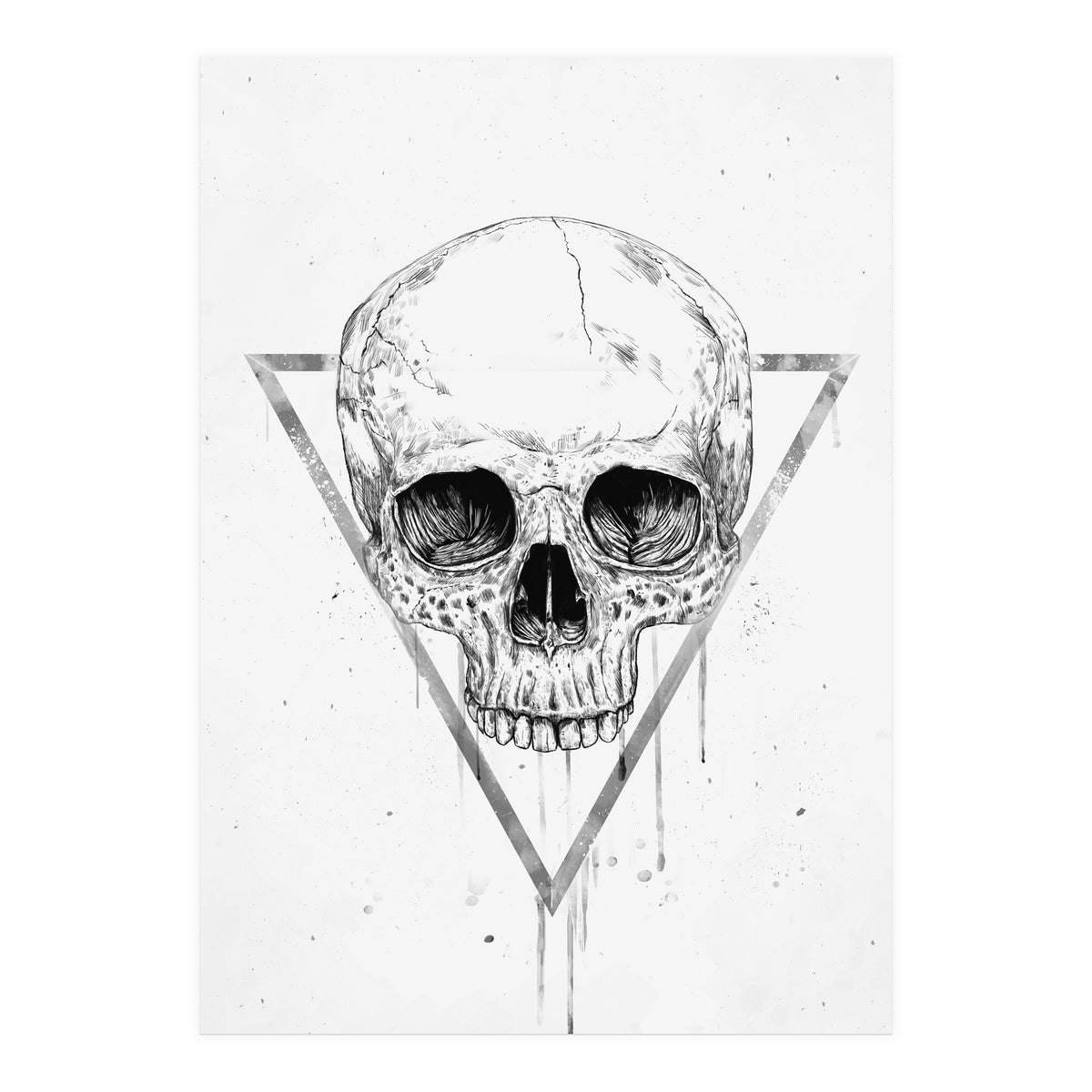 Skull In A Triangle (bw) (Print Only)