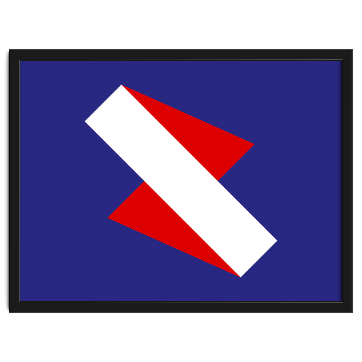 Geometric Shapes No. 68 - red & royal blue