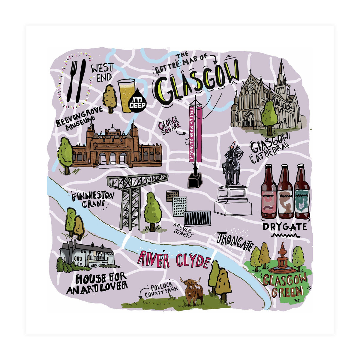 Little Map of Glasgow (Print Only)