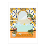 Sheep Bathing in Moroccan Style Bathroom (Print Only) thumbnail