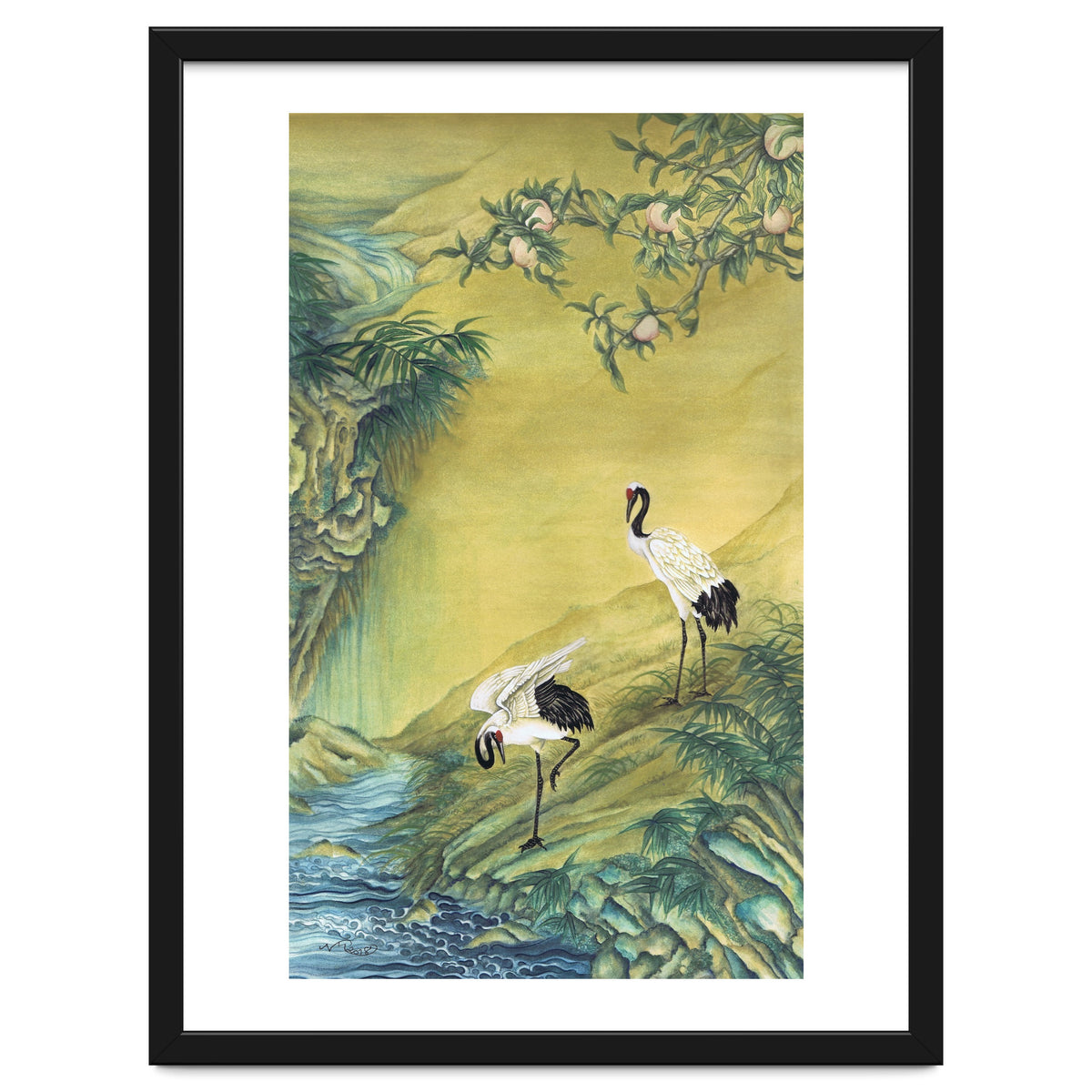 Cranes Under A Peach Tree