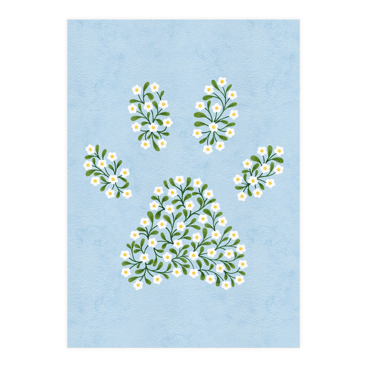 Floral Paw Print (Print Only)
