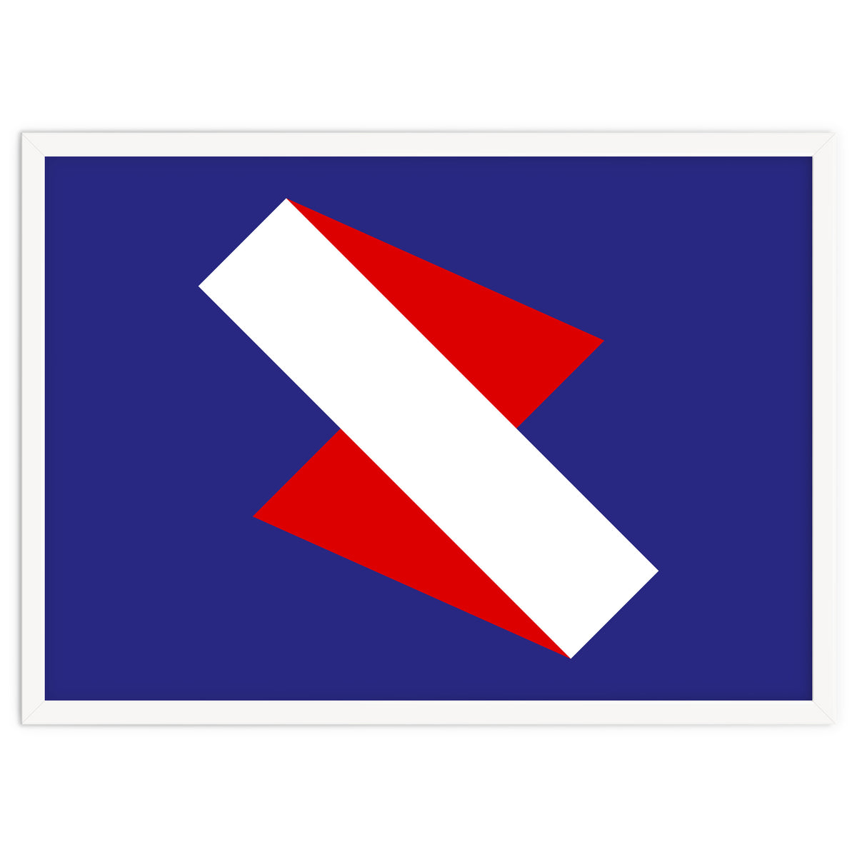 Geometric Shapes No. 68 - red & royal blue