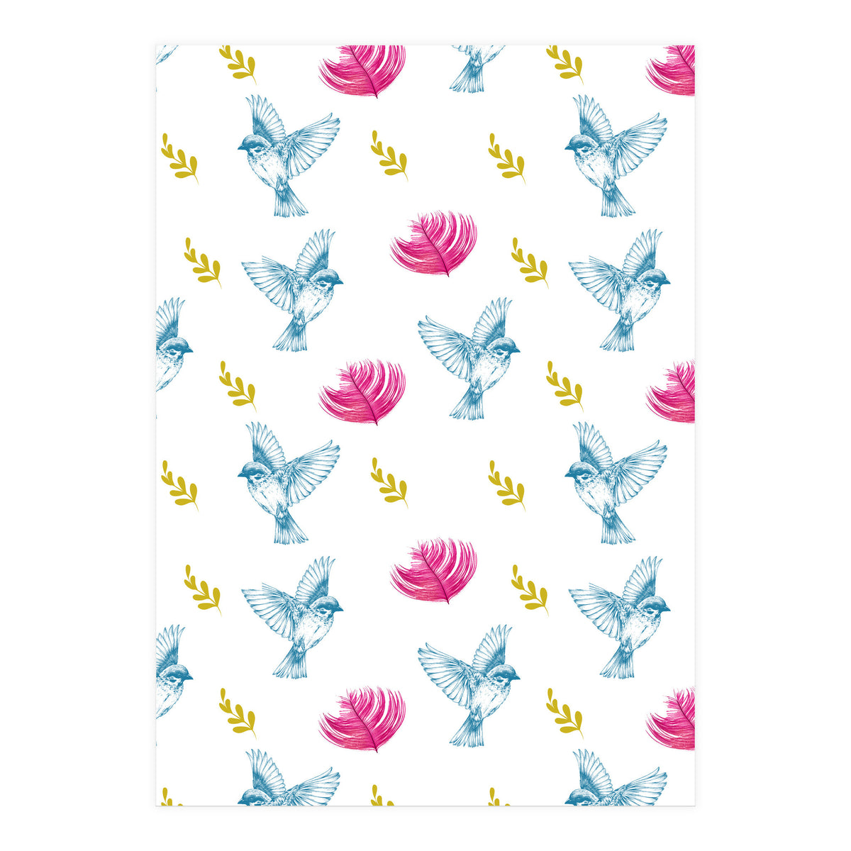 Blue Bird Pattern (Print Only)