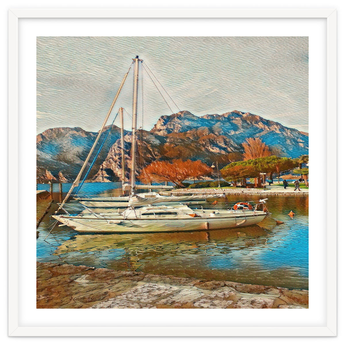 Art boats on Lake Garda, Italy.