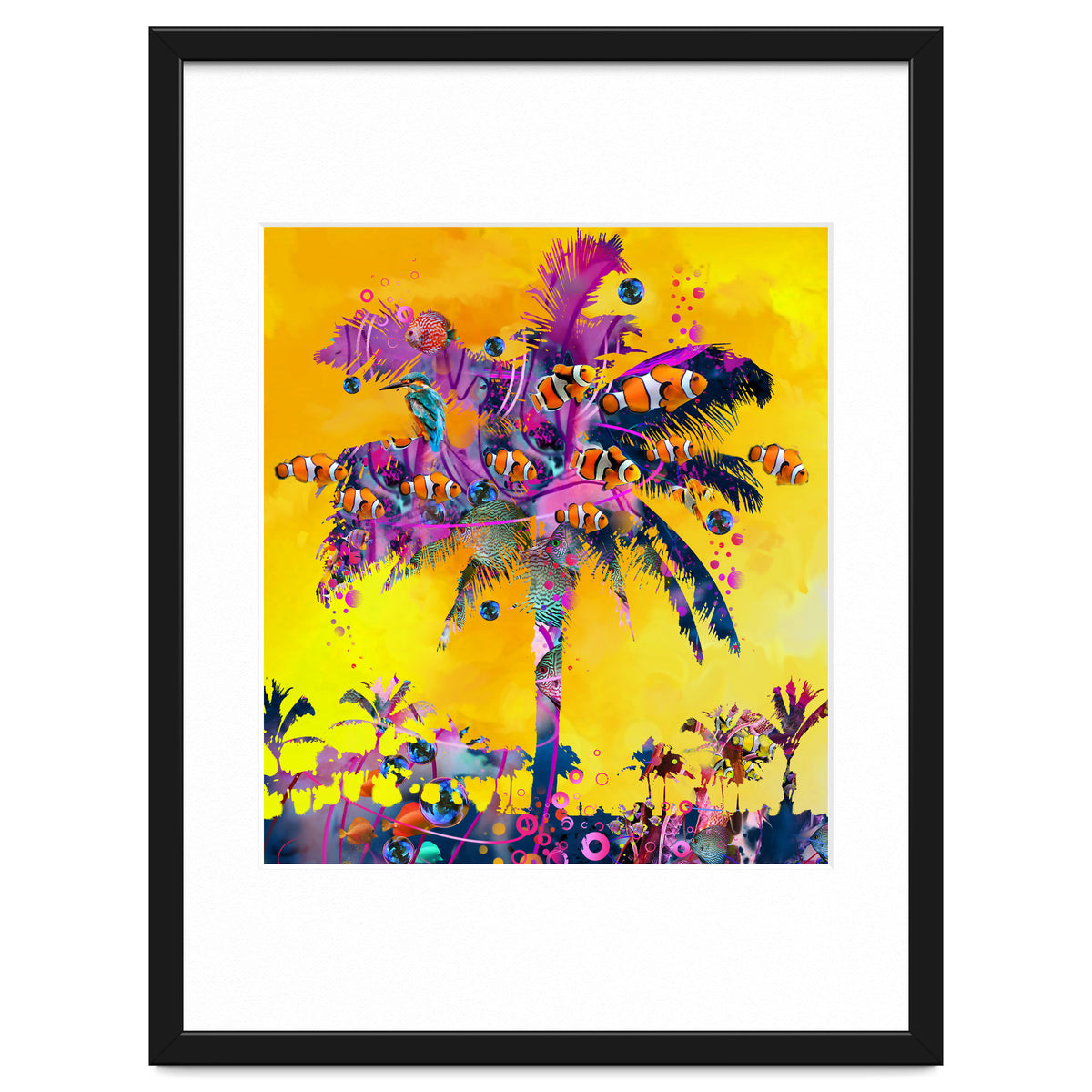 Purple Palm with Fish
