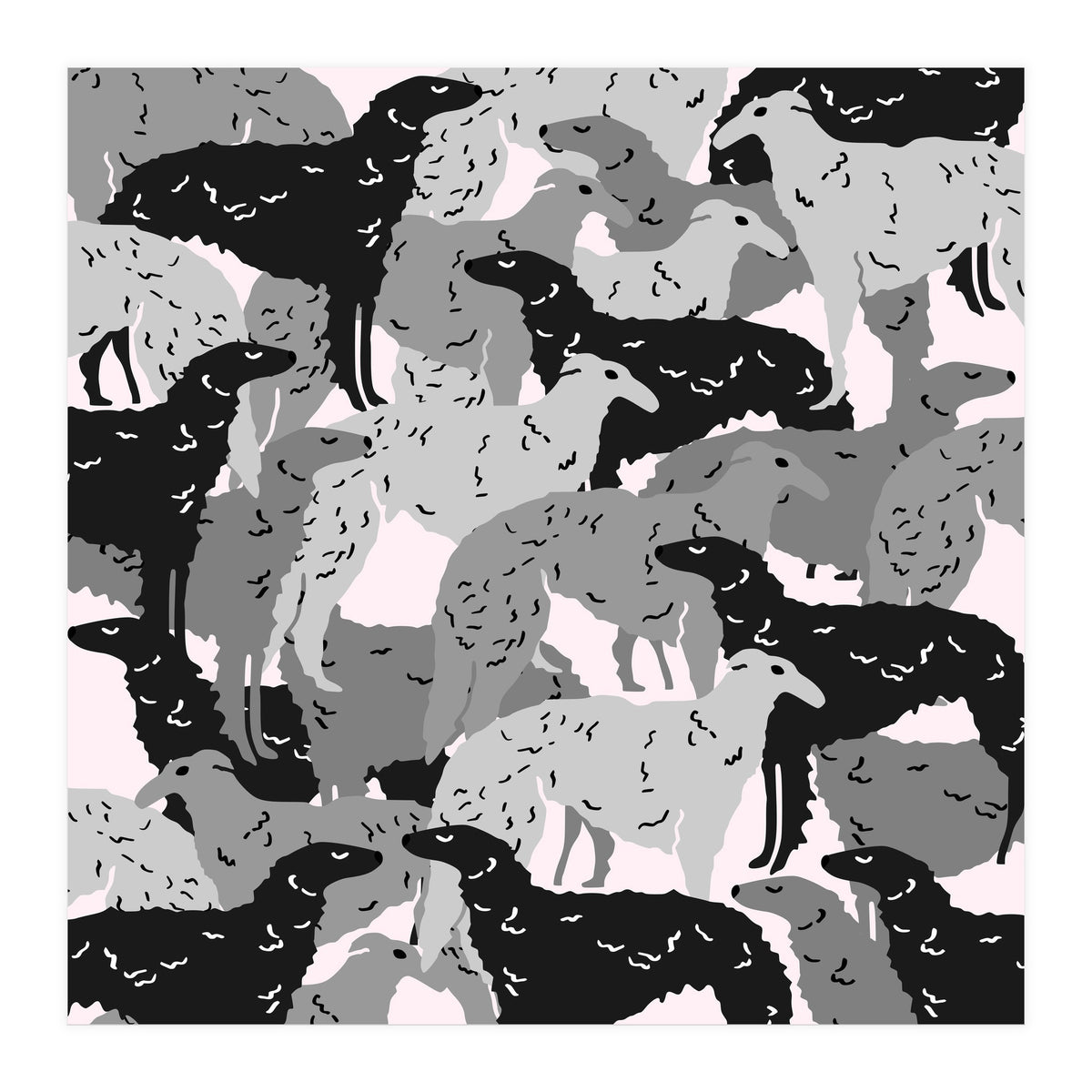 Borzoi dogs pattern (Print Only)