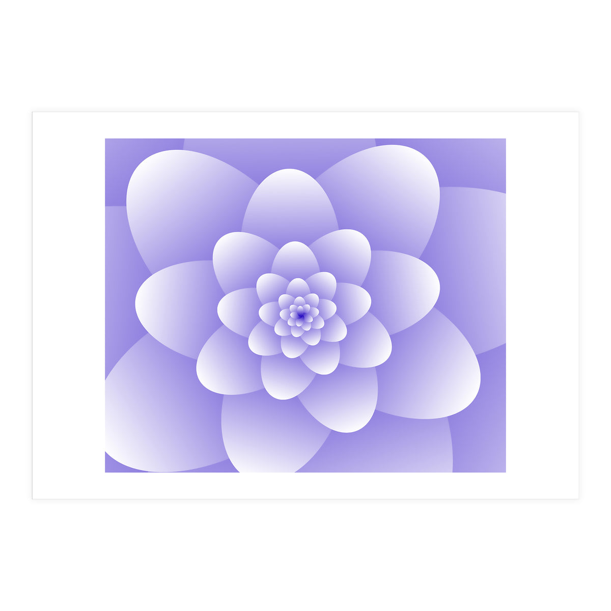 3d Abstract Purple Floral Spiral  (Print Only)