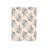 Drawing pattern of roses to pencil on beige (Print Only) thumbnail