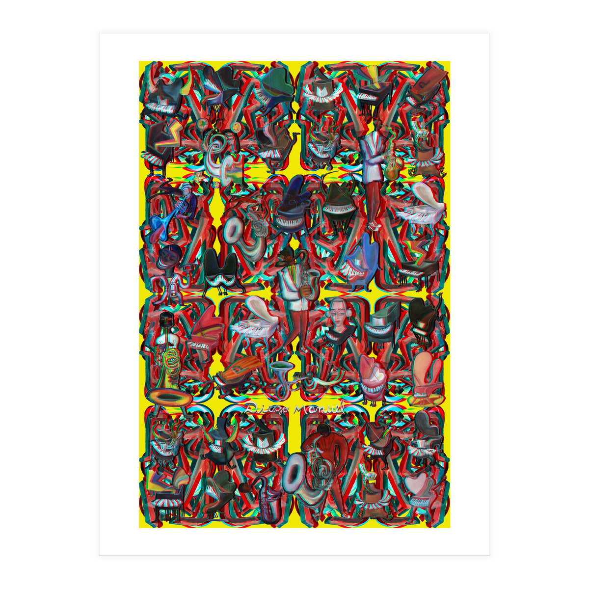 Formas 14 34 3d And Pianos 7 (Print Only)