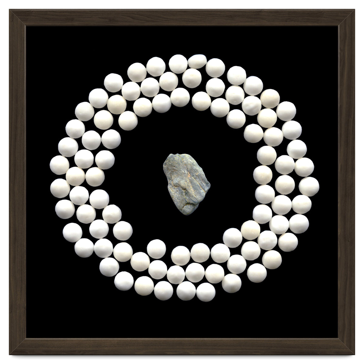 White pearls and stone