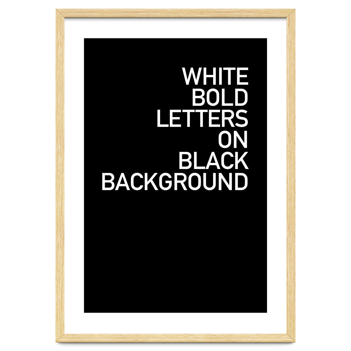 WHITE BOLD LETTERS