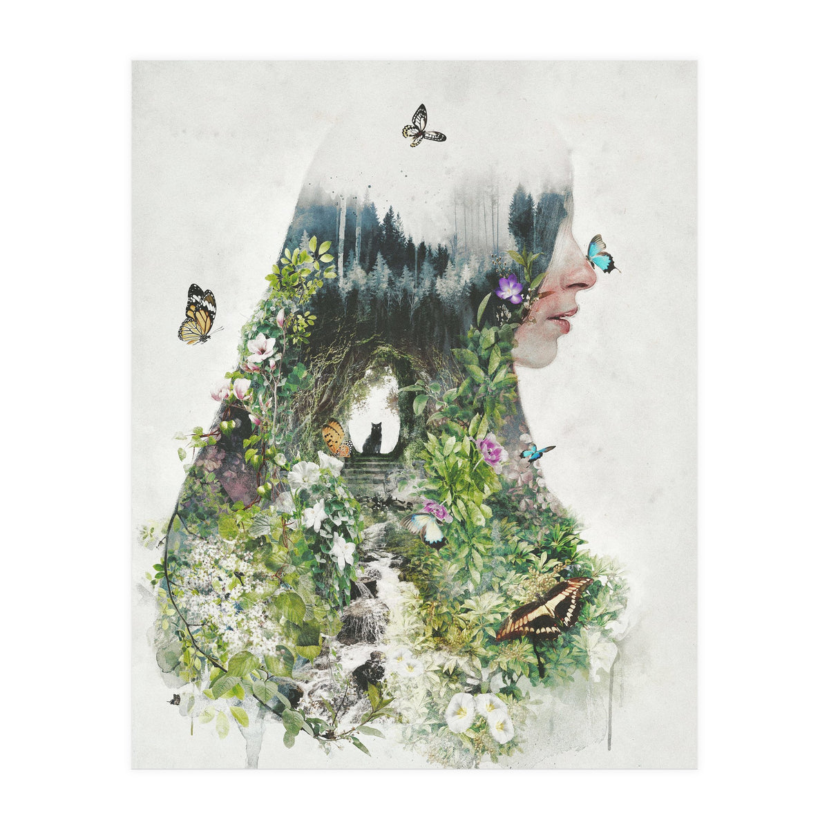 Cat in the Garden (Print Only)