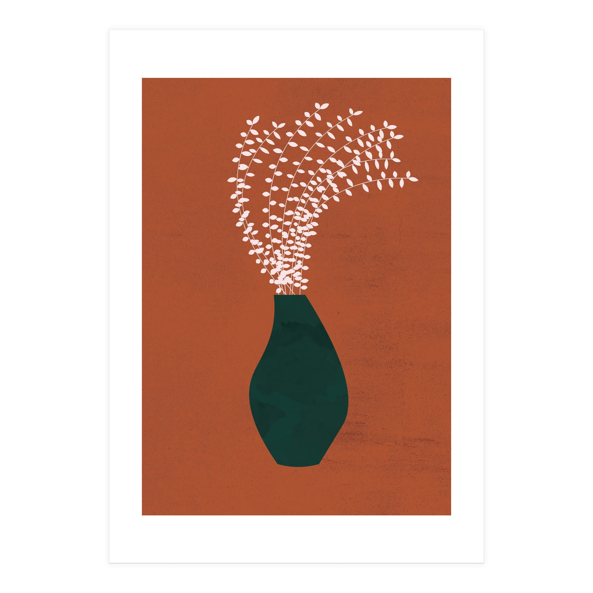 Terracotta Earth Tones Wall Decor Pottery Plant III (Print Only)