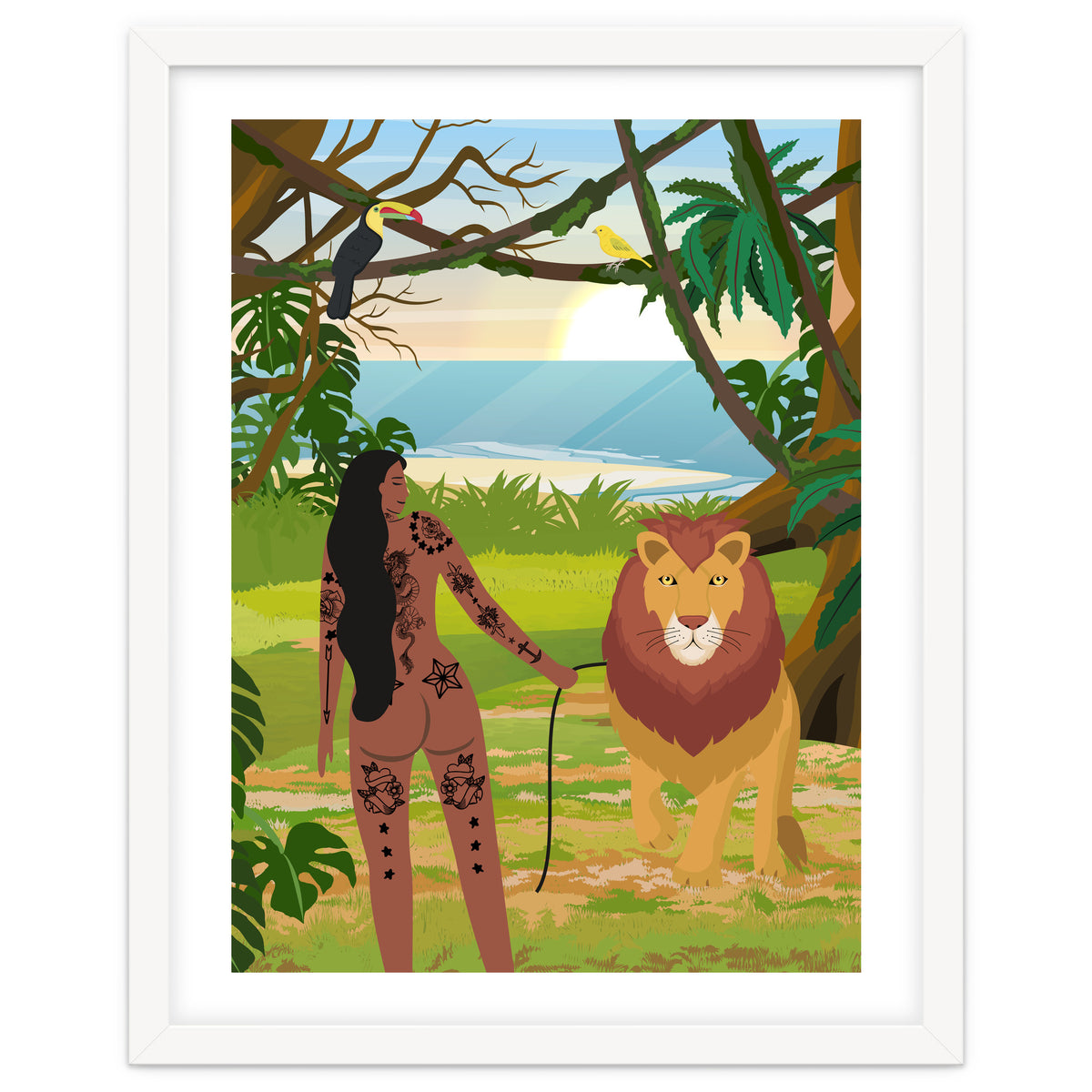 Boho Girl with Lion