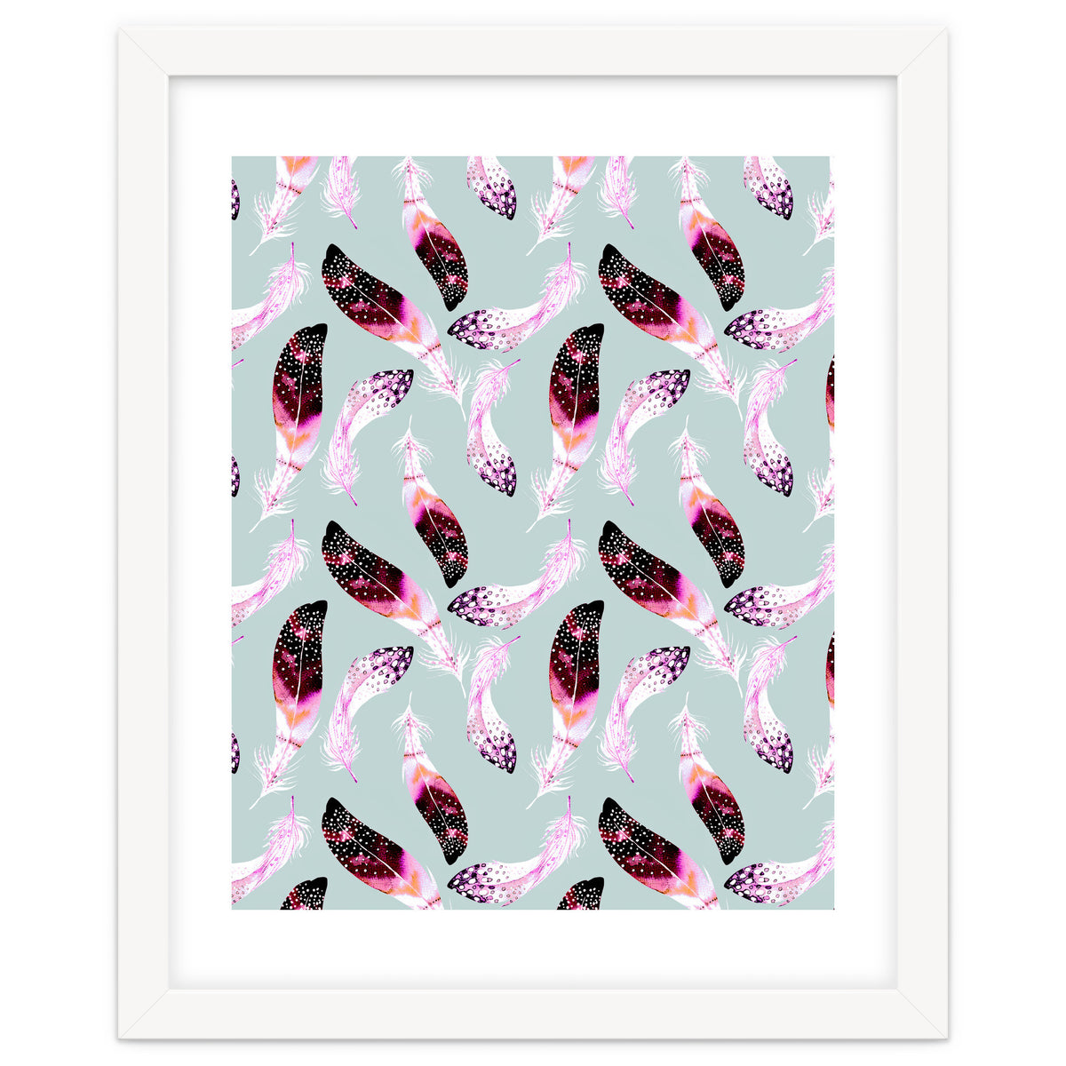 Bohemian pattern of feathers