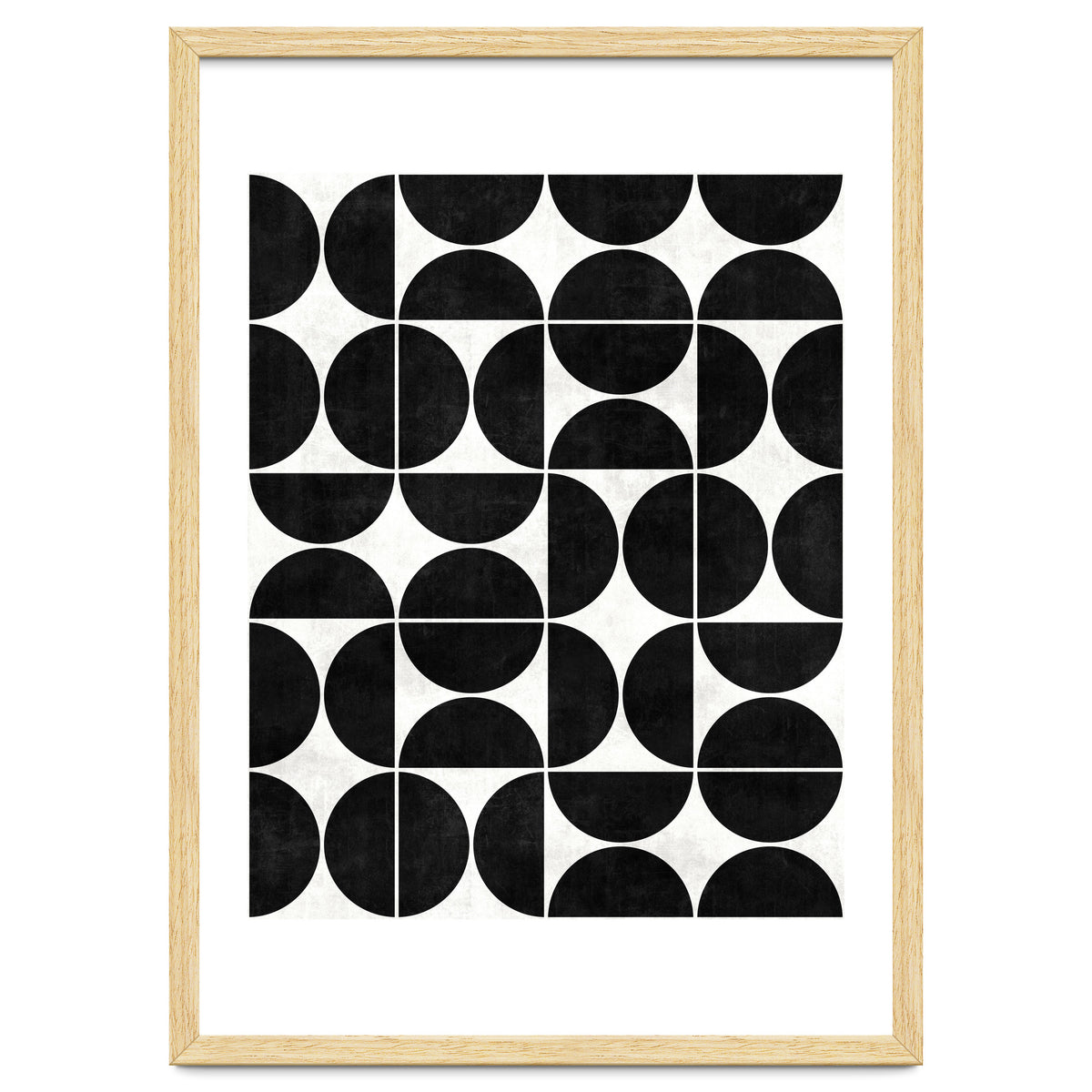 Mid-Century Modern Pattern No.3 - Black and White Concrete