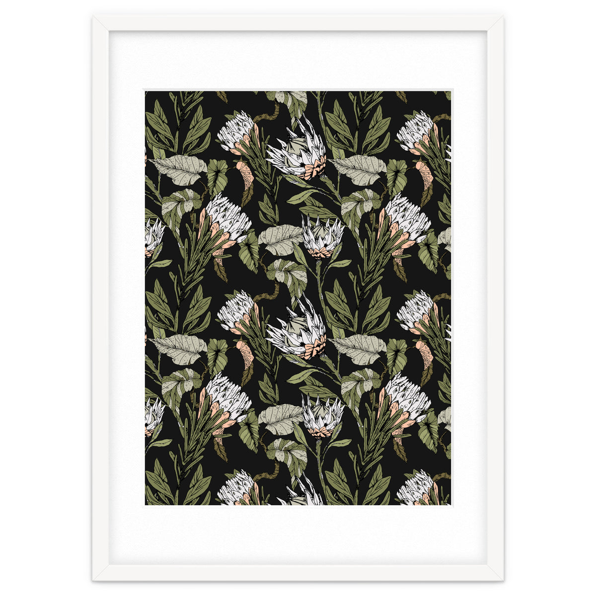 Dark pattern botanical boho