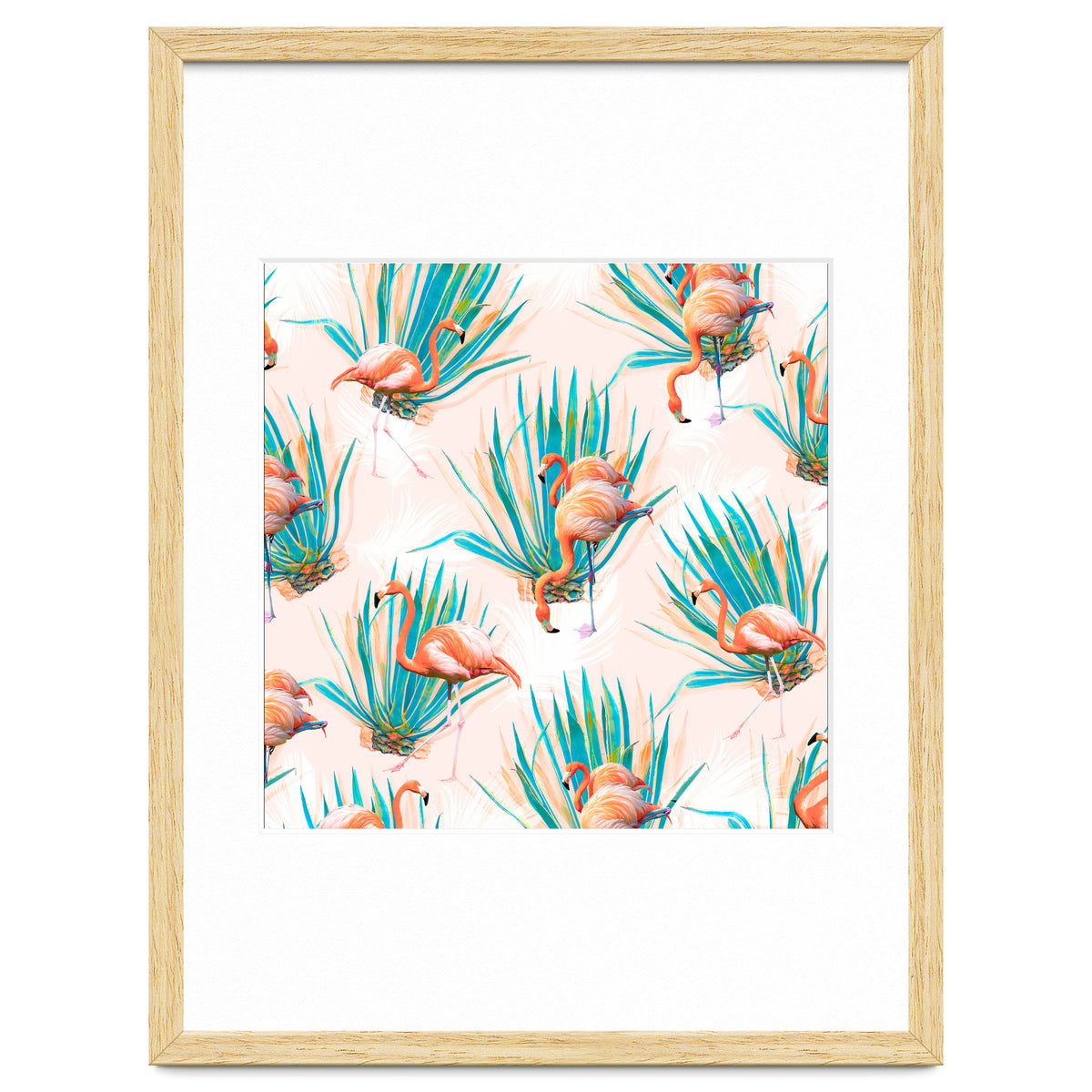 Anaglyph Flamingos with cactus