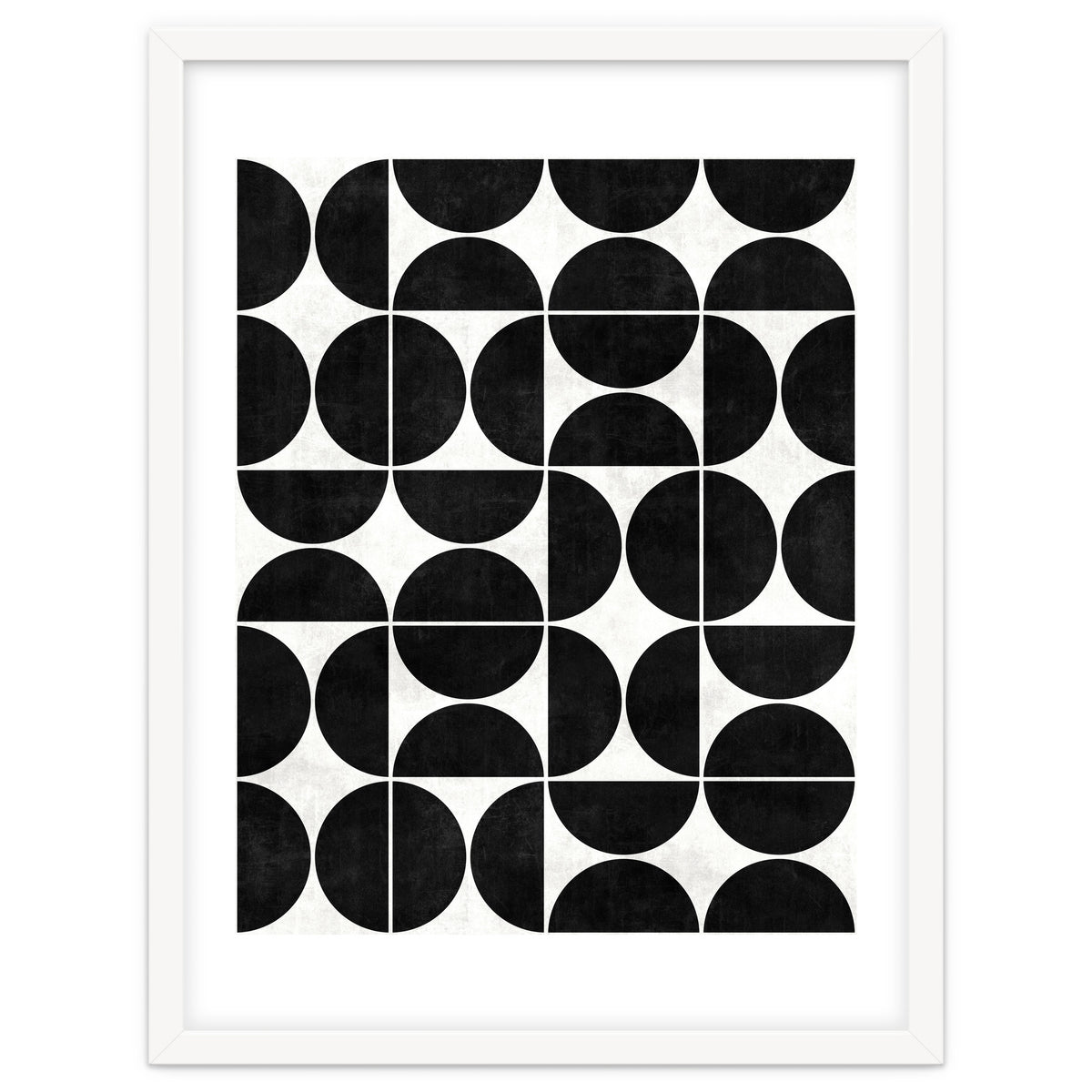 Mid-Century Modern Pattern No.3 - Black and White Concrete