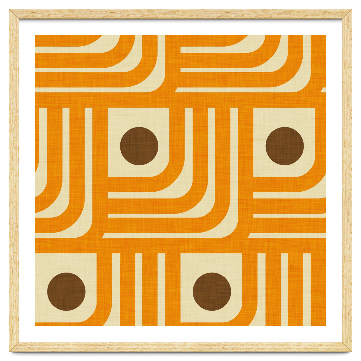 70s Curve Lines Orange Brown