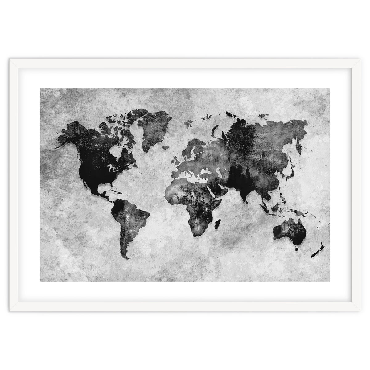 black and white world map