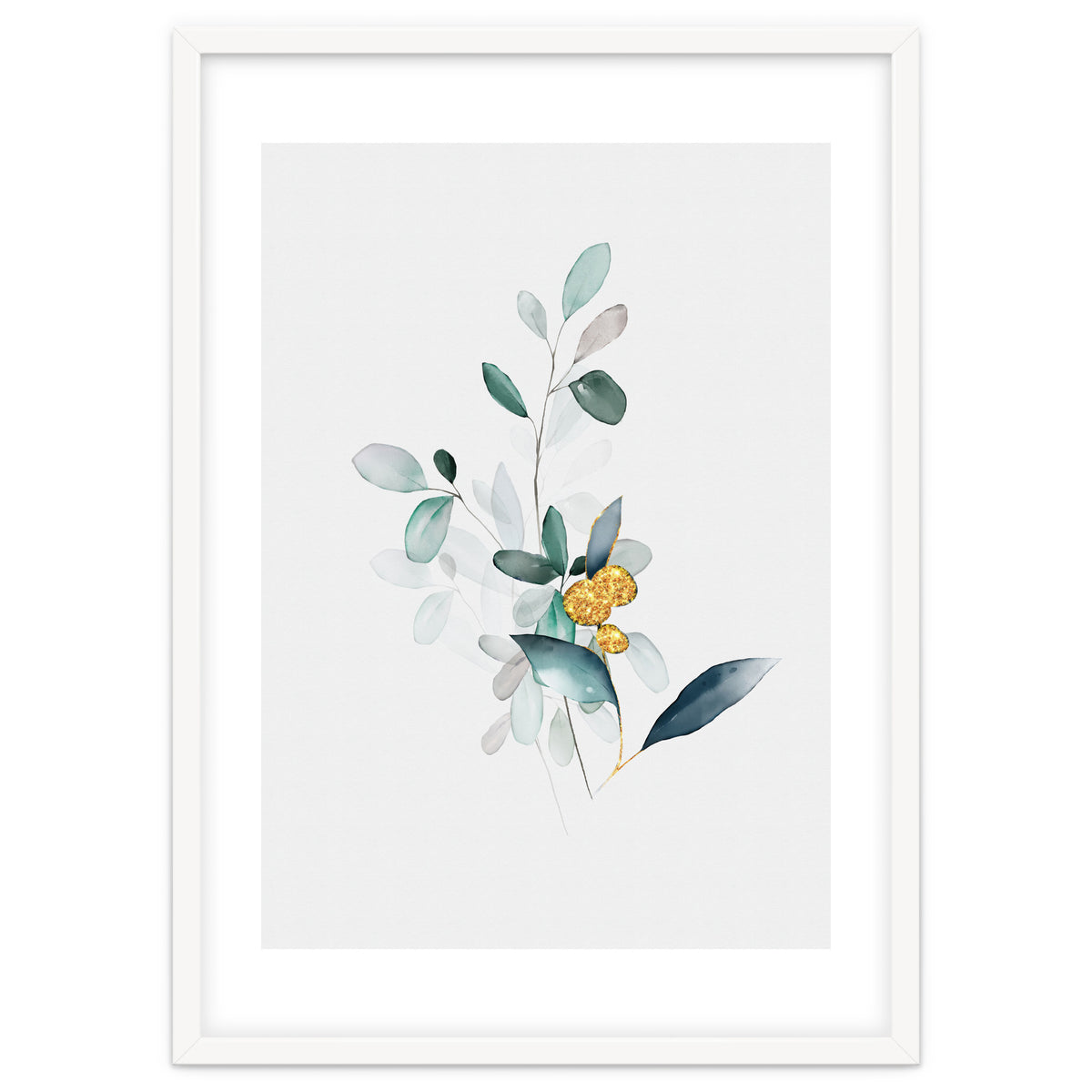 Modern Botanical Gold & Sage Study 02