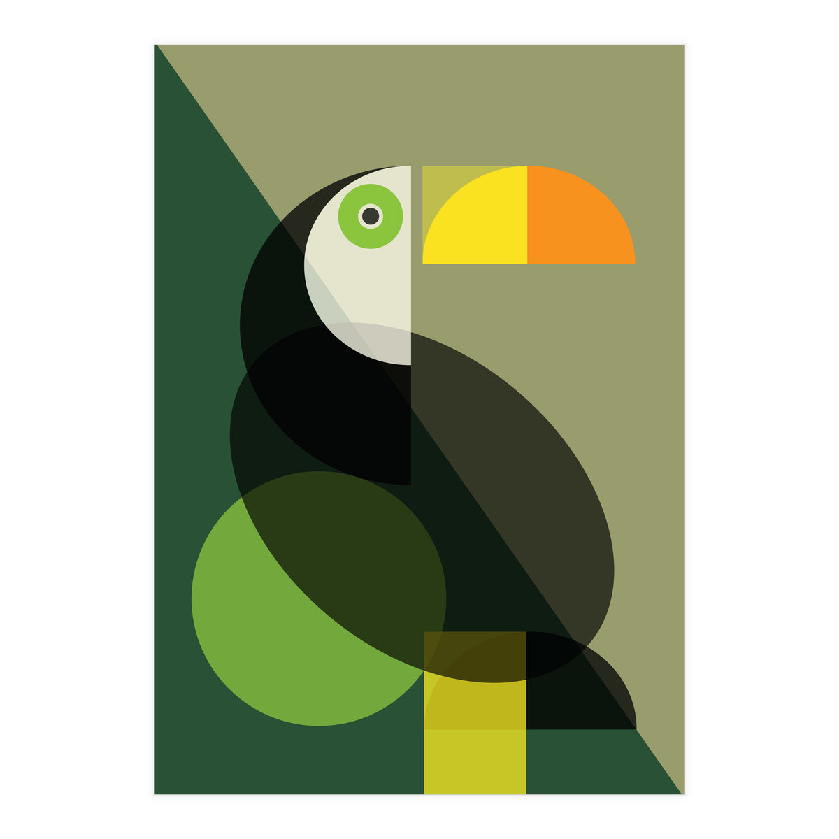 Mid Century Geometric Toucan (Print Only)