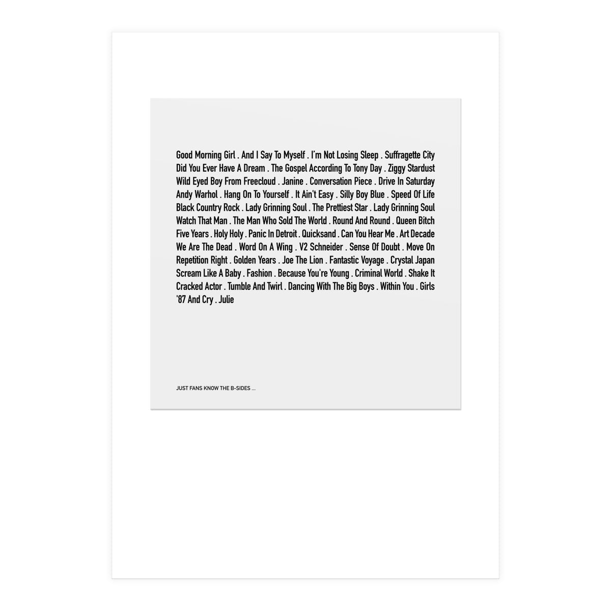 JUST BOWIE (Print Only)