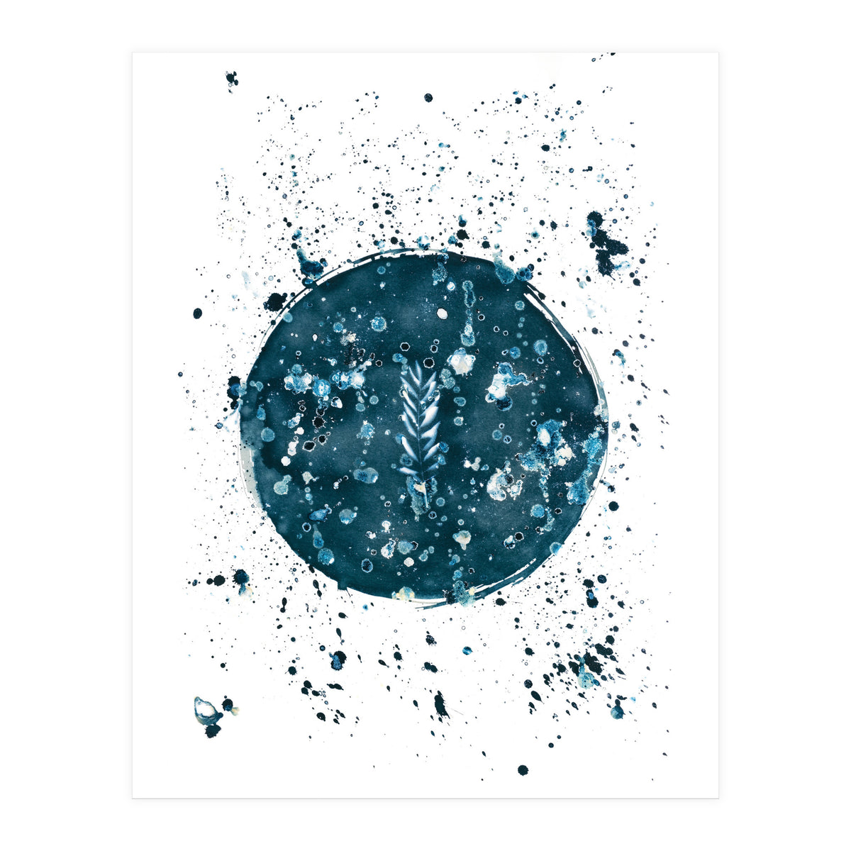 Indigo Blue Botanical Leaves No. 8 (Print Only)