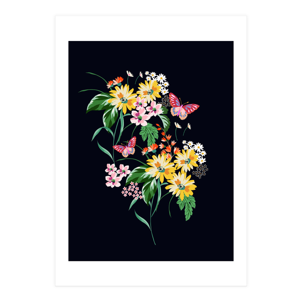 Daisy and butterfly (Print Only)