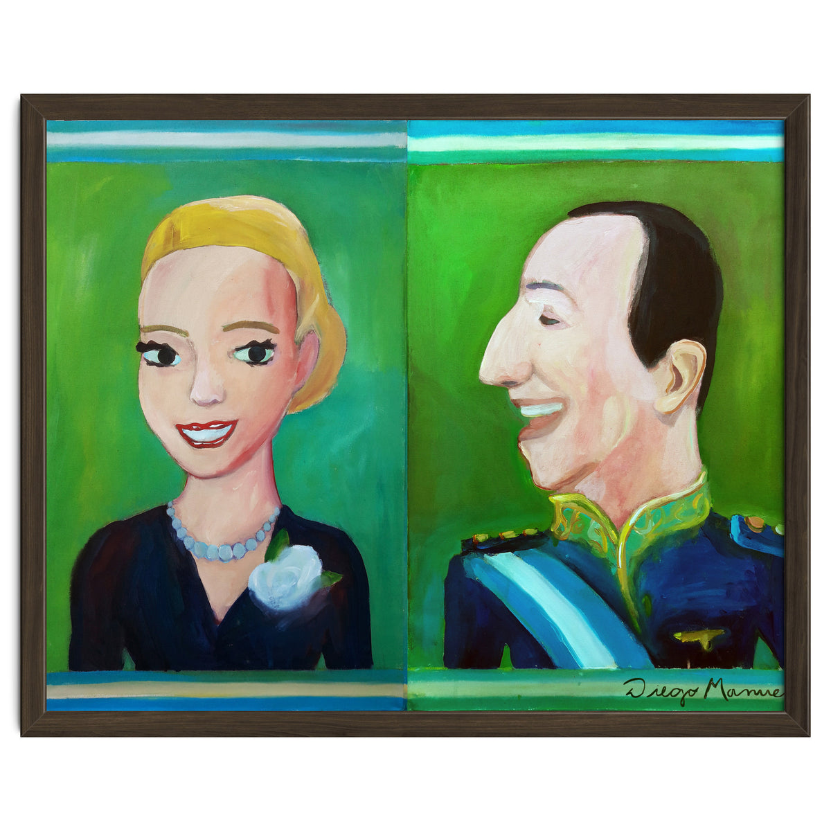 Evita y Juan Perón Díptico