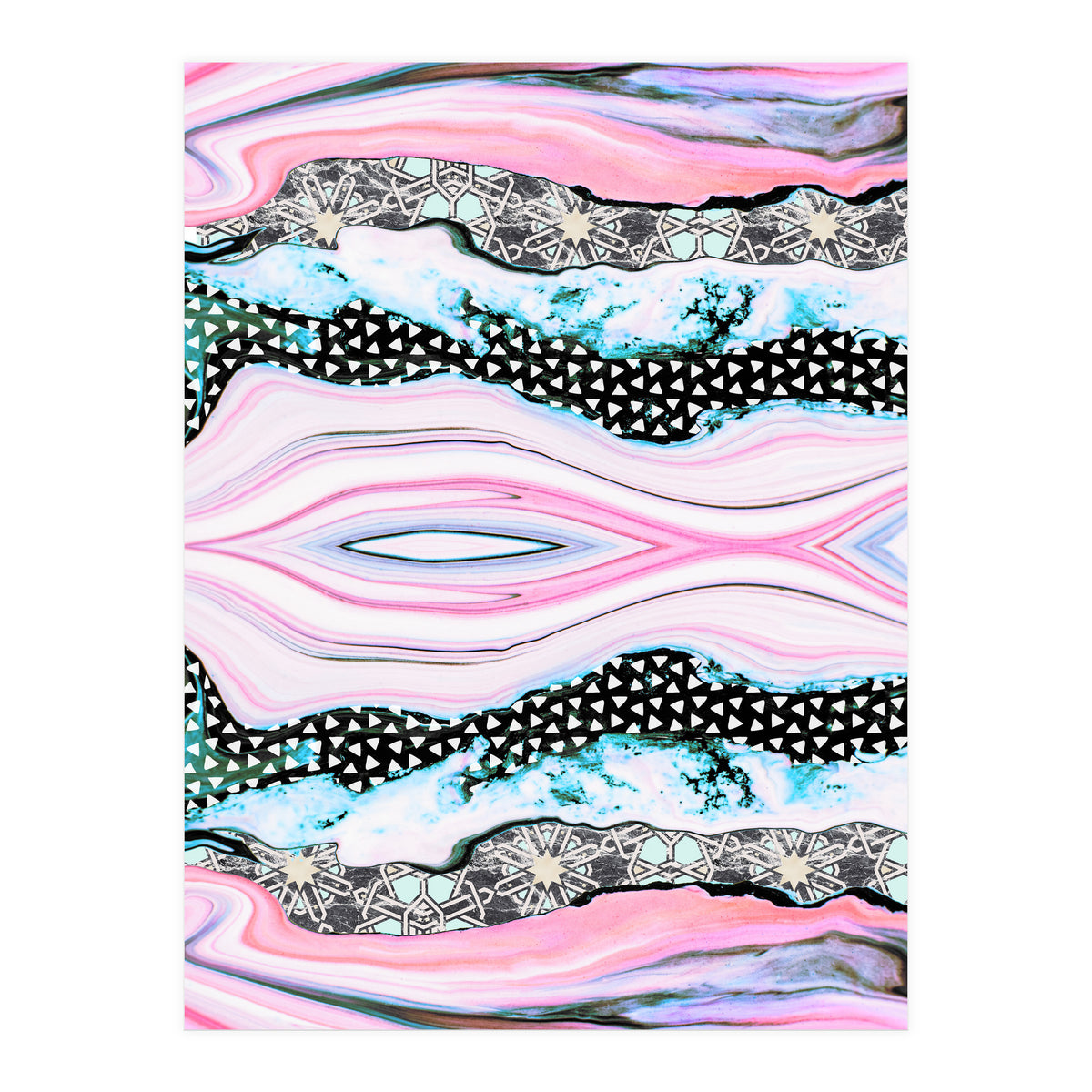 Abstract shapes of marble and patterns (Print Only)