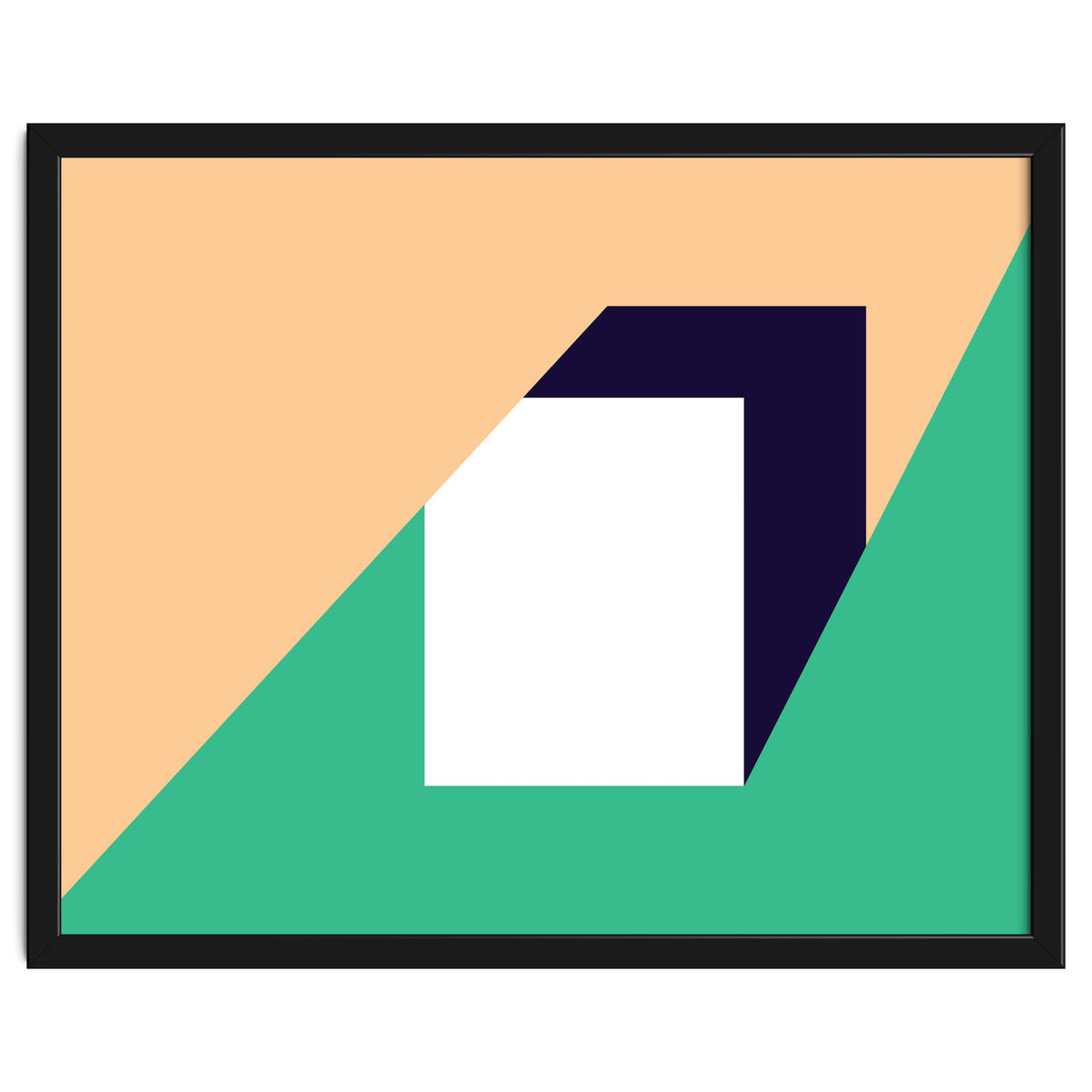 Geometric Shapes No. 61 - pink, green & dark blue