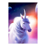 Space Unicorn, Fantasy Surrealism Sci-fi, Animals Horse Planets Digital, Moon Stars (Print Only) thumbnail