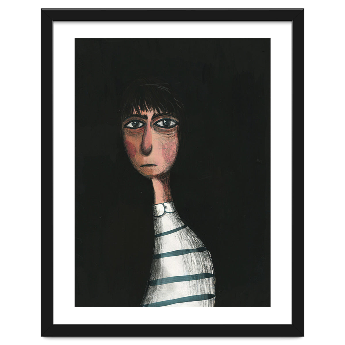 Seated Woman In Stripes