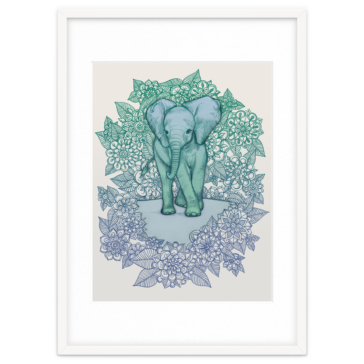 Emerald Elephant in the Lilac Evening