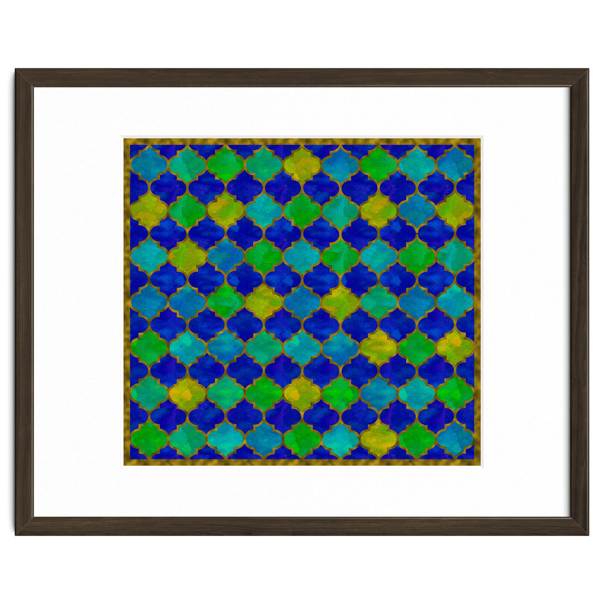 Ocean Breeze - Watercolor Moroccan Lattice
