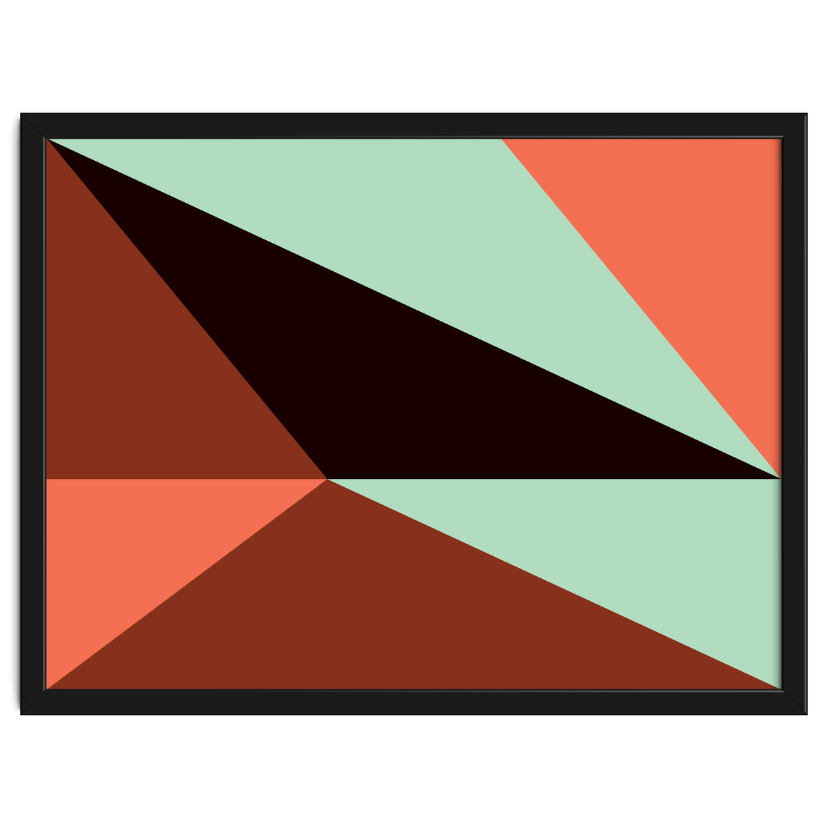 Geometric Shapes No. 17 - pink, brown, mint green & black