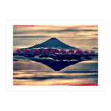 Reflection on Mount Fuji with cherry trees. (Print Only) thumbnail