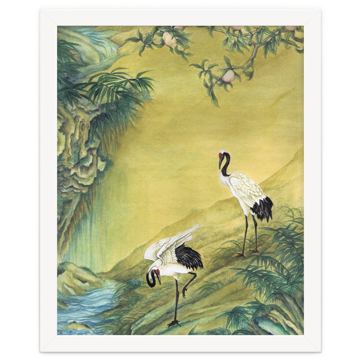 Cranes Under A Peach Tree